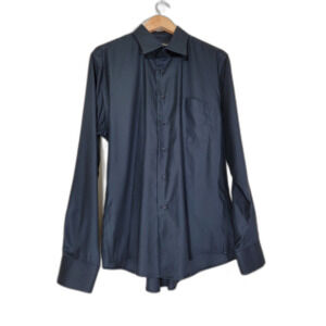 Pronto Uomo Men's Modern Fit Black Dress Shirt - 16 - 34/35